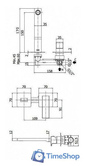 Смеситель Paffoni Elle EL104NO70 - Изображение №2 — Интернет-магазин Time-Shop