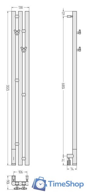 Полотенцесушитель Сунержа Терция 3.0 120x10.6 00-5844-1211 - Изображение №10 — Интернет-магазин Time-Shop