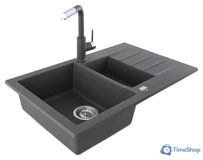 Кухонная мойка Kernau KGS A 6079 1.5B1D Grey Metallic - Изображение №4 — Интернет-магазин Time-Shop