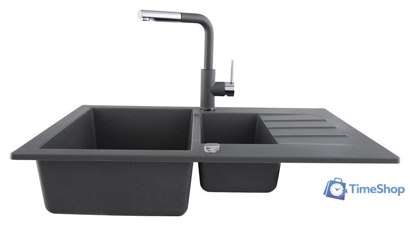 Кухонная мойка Kernau KGS A 6079 1.5B1D Grey Metallic - Изображение №2 — Интернет-магазин Time-Shop