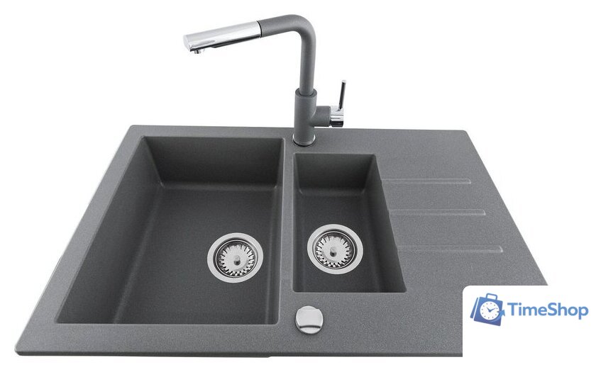 Кухонная мойка Kernau KGS A 6079 1.5B1D Grey Metallic - Изображение №3 — Интернет-магазин Time-Shop