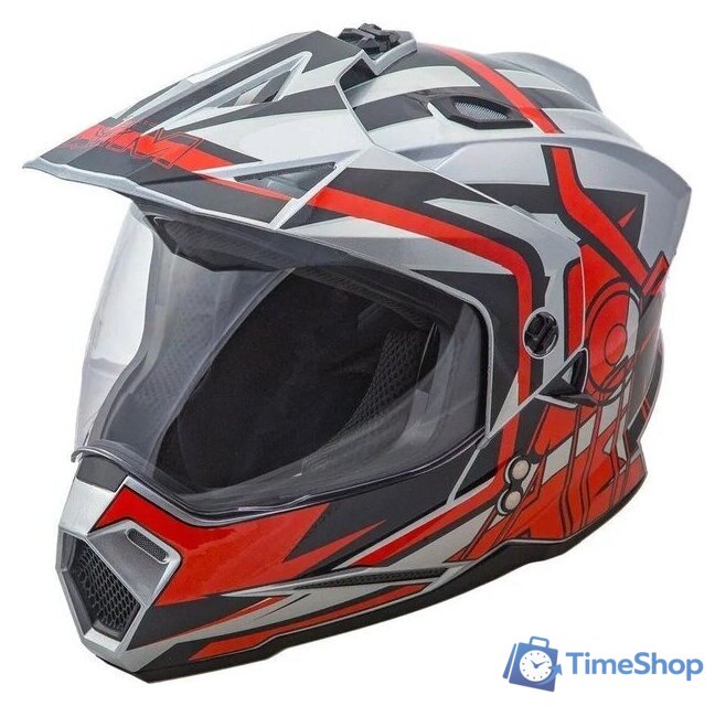 Мотошлем AIM JK802S 802-013-XXXL (XXXL, красный/серый/черный) - Изображение №1 — Интернет-магазин Time-Shop