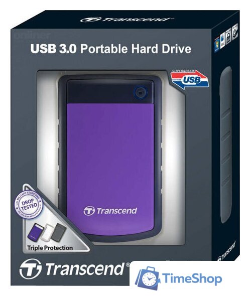 Внешний накопитель Transcend StoreJet 25H3P 1TB (TS1TSJ25H3P) - Изображение №2 — Интернет-магазин Time-Shop