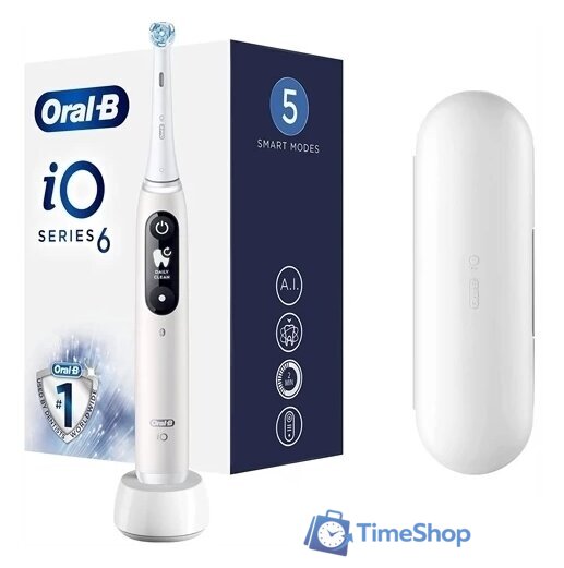 Электрическая зубная щетка Oral-B iO 6 (белый) - Изображение №1 — Интернет-магазин Time-Shop