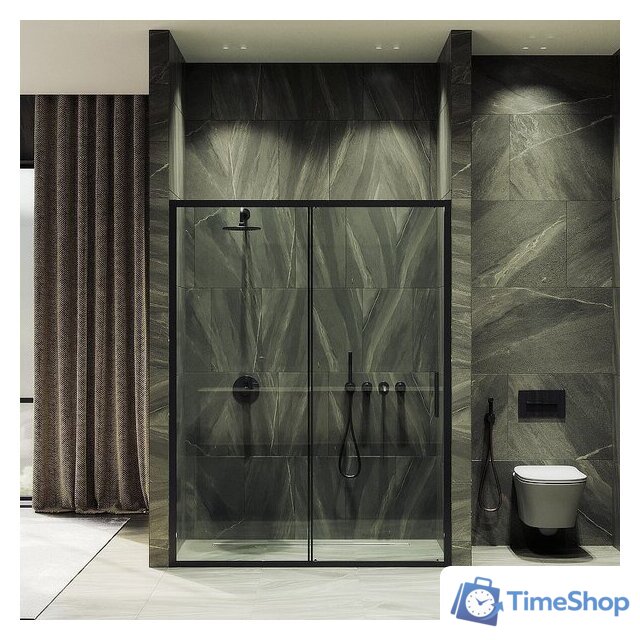 Душевая дверь MaybahGlass 195x120 MGD-1276-6 (бесцветный/черный) - Изображение №3 — Интернет-магазин Time-Shop