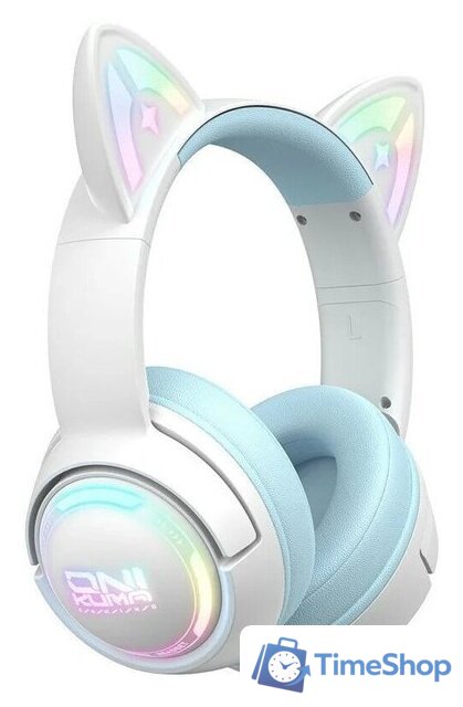 Наушники Onikuma GT838 Cat Ear (белый/голубой) - Изображение №2 — Интернет-магазин Time-Shop