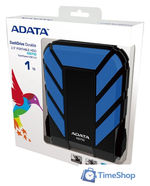 Внешний накопитель ADATA DashDrive Durable HD710 1TB Blue (AHD710-1TU3-CBL) - Изображение №4 — Интернет-магазин Time-Shop