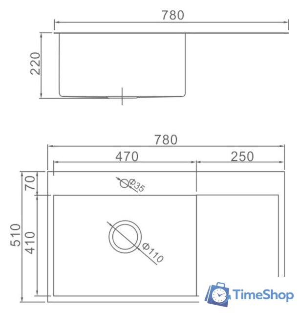Кухонная мойка Gerhans K37851B-L (левая, графит) - Изображение №2 — Интернет-магазин Time-Shop