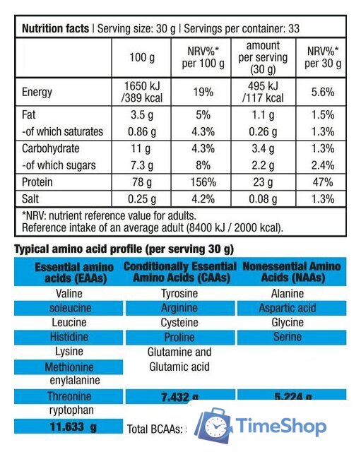 Протеин комплексный BioTech USA Protein Power (клубника/банан, 4000 г) - Изображение №2 — Интернет-магазин Time-Shop