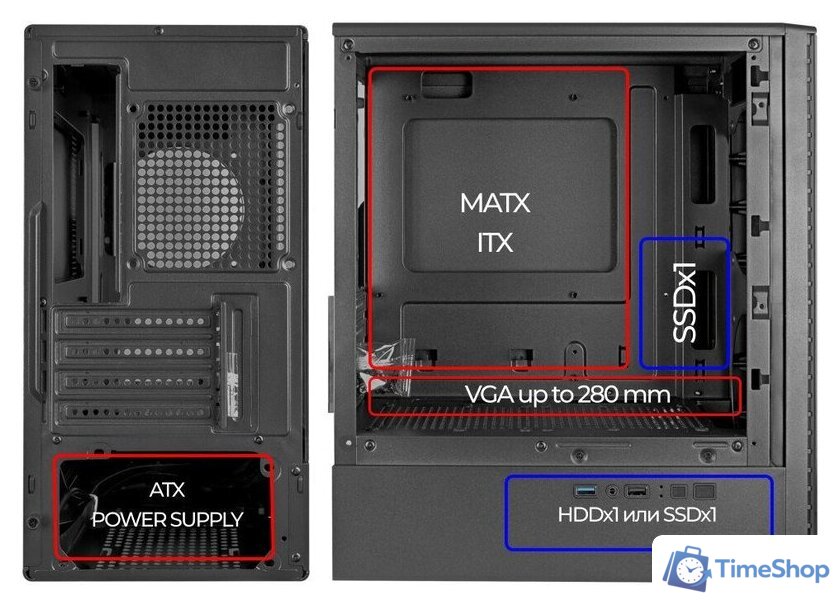 Корпус Ginzzu CL401 - Изображение №4 — Интернет-магазин Time-Shop