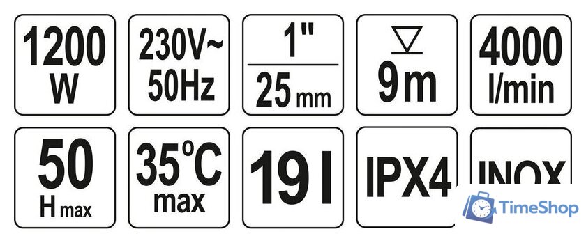 Насосная станция Yato YT-85370 - Изображение №3 — Интернет-магазин Time-Shop