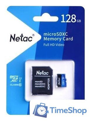 Карта памяти Netac P500 Standard 128GB NT02P500STN-128G-R + адаптер - Изображение №2 — Интернет-магазин Time-Shop