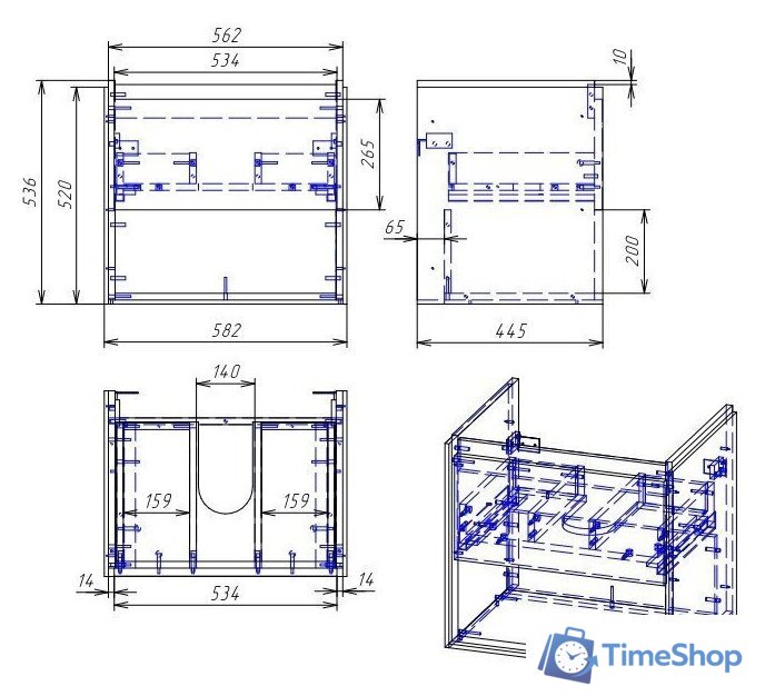  Cersanit Тумба с умывальником Louna 60 + Como 60 - Изображение №10 — Интернет-магазин Time-Shop