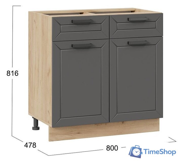 Шкаф напольный Трия Лорас 1Н8Я1 (дуб крафт золотой/холст вулкан) - Изображение №3 — Интернет-магазин Time-Shop