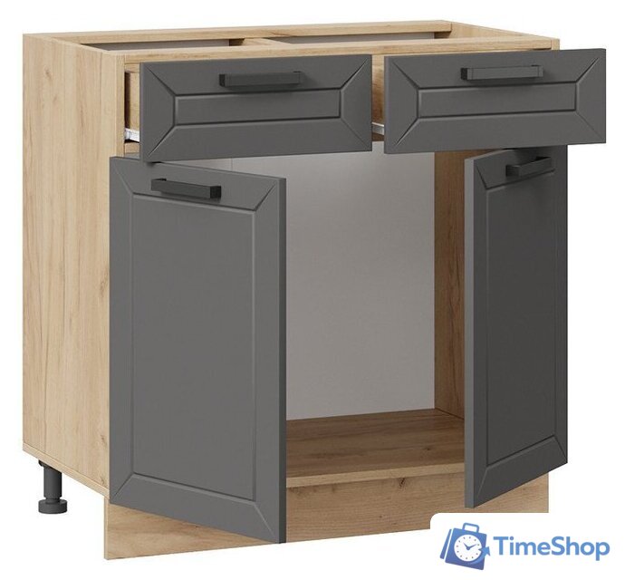 Шкаф напольный Трия Лорас 1Н8Я1 (дуб крафт золотой/холст вулкан) - Изображение №2 — Интернет-магазин Time-Shop