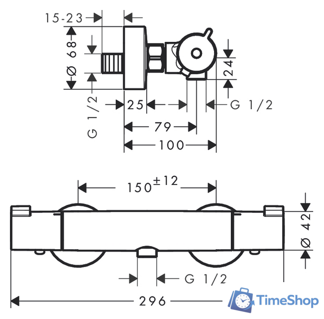 Смеситель Hansgrohe Ecostat 1001 CL [13211000] - Изображение №2 — Интернет-магазин Time-Shop