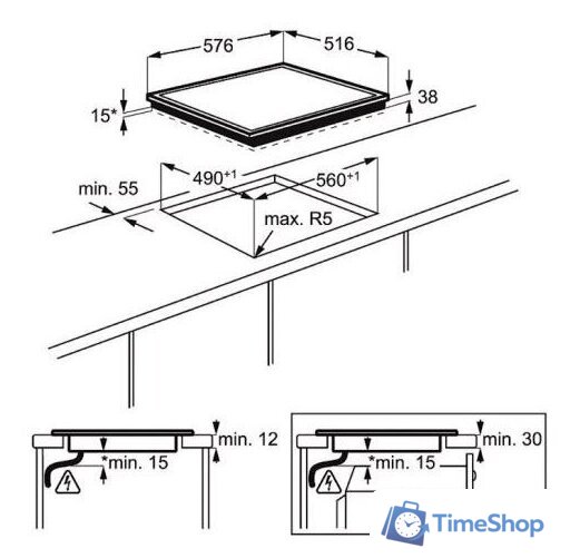 Варочная панель Electrolux EHF16240XK - Изображение №3 — Интернет-магазин Time-Shop