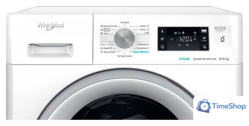 Стирально-сушильная машина Whirlpool FFWDB 864489 SV EE - Изображение №6 — Интернет-магазин Time-Shop