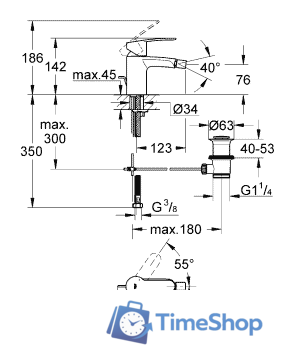 Смеситель Grohe Eurostyle Cosmopolitan 33565002 - Изображение №2 — Интернет-магазин Time-Shop