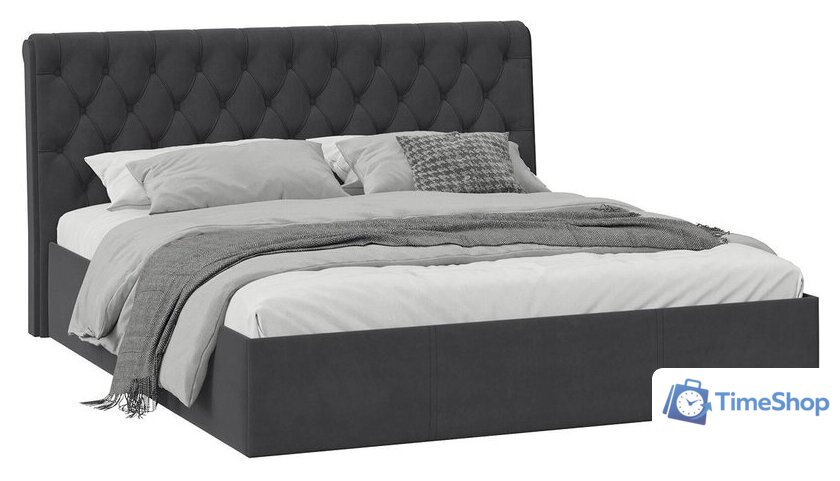 Кровать Трия Скарлет универсальная тип 1 с ПМ 180x200 (велюр графит) - Изображение №1 — Интернет-магазин Time-Shop