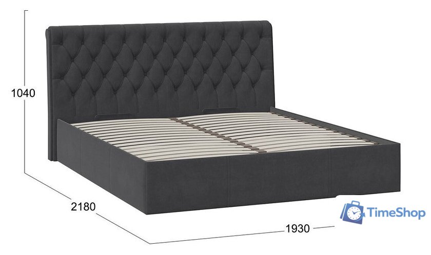 Кровать Трия Скарлет универсальная тип 1 с ПМ 180x200 (велюр графит) - Изображение №4 — Интернет-магазин Time-Shop