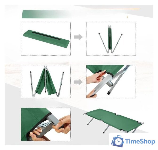 Раскладушка Coyote TS250301 (зеленый) - Изображение №3 — Интернет-магазин Time-Shop