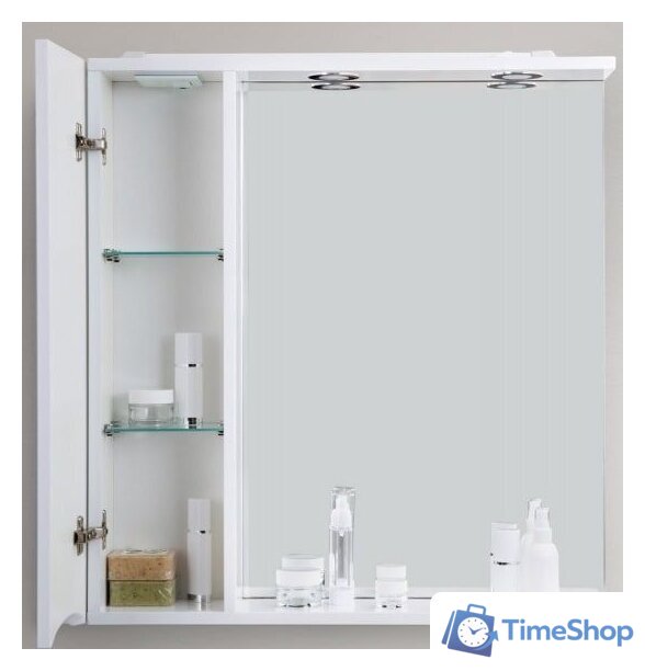  BelBagno Шкаф с зеркалом Marino-SPC-800/750-1A-BL-P-L (bianco lucido) - Изображение №3 — Интернет-магазин Time-Shop