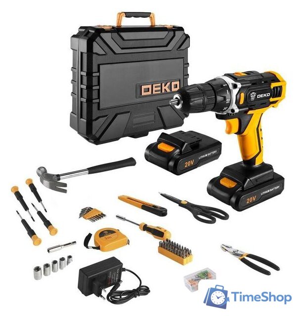 Дрель-шуруповерт Deko DKCD20FU-Li SET 104 063-4178 (с 2-мя АКБ, кейс) - Изображение №2 — Интернет-магазин Time-Shop