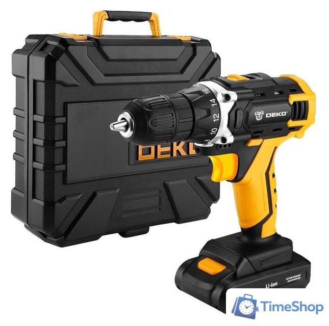 Дрель-шуруповерт Deko DKCD20FU-Li SET 104 063-4178 (с 2-мя АКБ, кейс) - Изображение №3 — Интернет-магазин Time-Shop