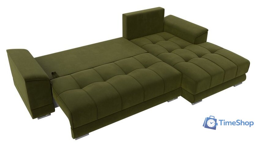 Угловой диван Лига диванов НордСтар правый 121114 (микровельвет зеленый/подушки микровельвет зеленый) - Изображение №8 — Интернет-магазин Time-Shop