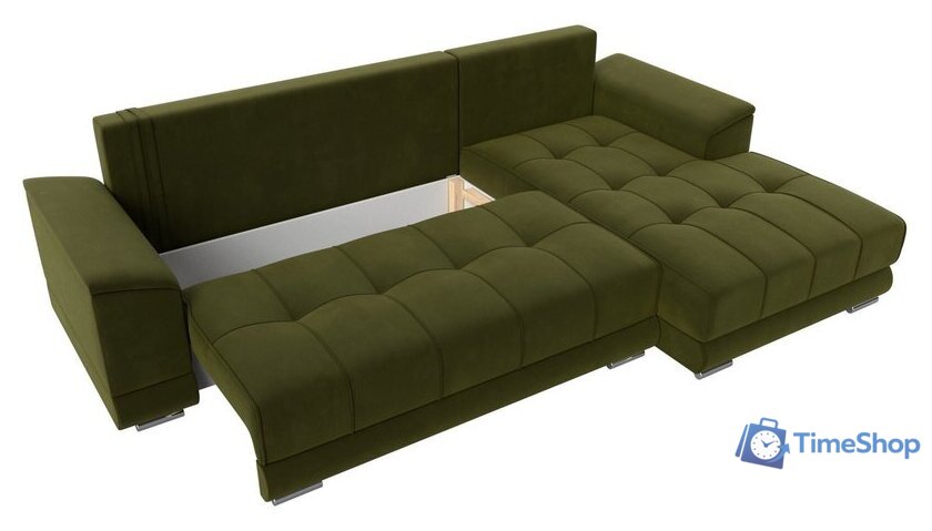 Угловой диван Лига диванов НордСтар правый 121114 (микровельвет зеленый/подушки микровельвет зеленый) - Изображение №7 — Интернет-магазин Time-Shop
