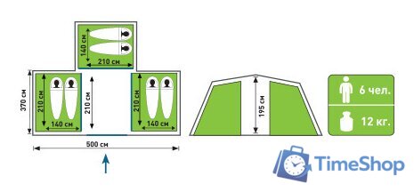 Кемпинговая палатка Atemi Karelia 6 CX - Изображение №2 — Интернет-магазин Time-Shop