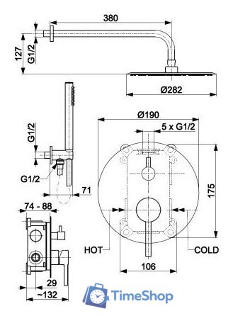 Душевая система  Armatura Moza 5039-501-31 - Изображение №2 — Интернет-магазин Time-Shop