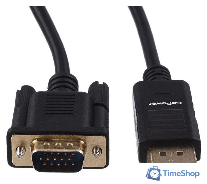 Кабель GoPower 00-00027497 DisplayPort - VGA (1.8 м, черный) - Изображение №1 — Интернет-магазин Time-Shop