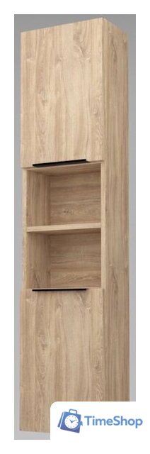  Дабер Шкаф-пенал 017 СТ17.0.0.6Ч (дуб канзас коричневый/черный) - Изображение №1 — Интернет-магазин Time-Shop