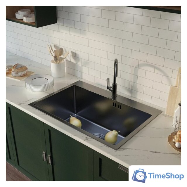 Кухонная мойка Mixline Pro 552937 (черный графит, с сифоном) - Изображение №6 — Интернет-магазин Time-Shop