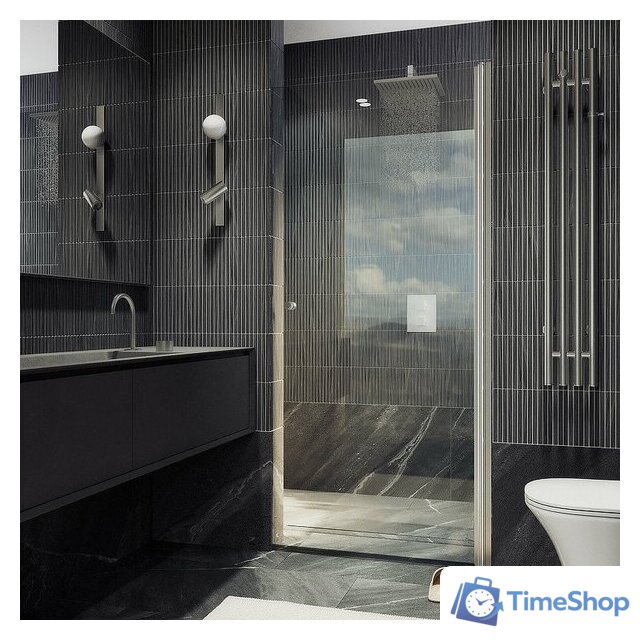 Душевая дверь MaybahGlass 198x80 MGD-803-5 (прозрачное стекло/хром матовый) - Изображение №4 — Интернет-магазин Time-Shop