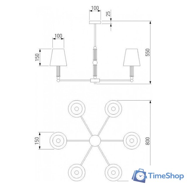 Подвесная люстра Евросвет Conso 60145/6 латунь - Изображение №2 — Интернет-магазин Time-Shop