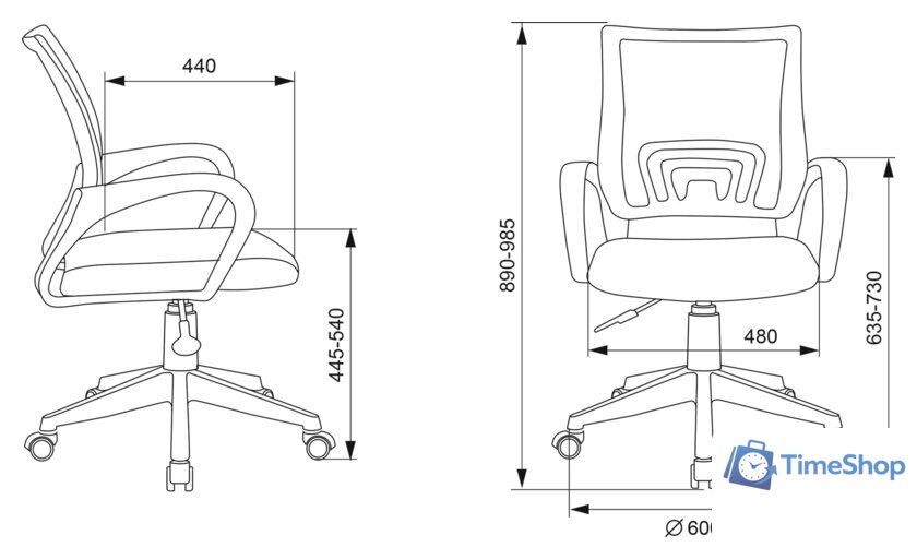 Офисное кресло Бюрократ CH-W695NLT (розовый) - Изображение №5 — Интернет-магазин Time-Shop