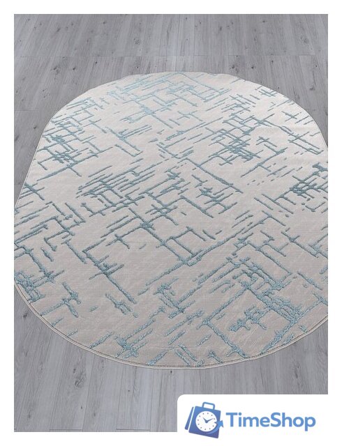 Ковер для жилой комнаты Merinos Liman F164-OVAL-GRAY-D.BLUE (1.6х2.3) - Изображение №4 — Интернет-магазин Time-Shop