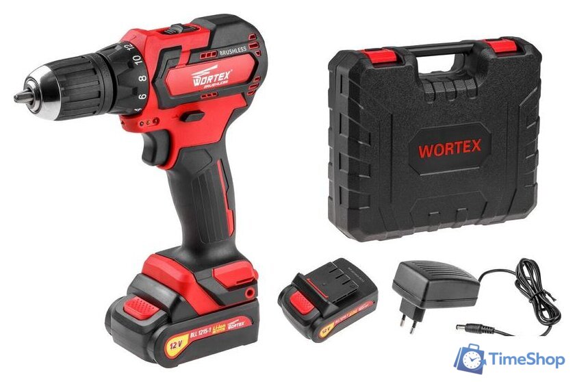 Дрель-шуруповерт Wortex BD 1215-1 DLi BLD12151DLi0029 (с 2-мя АКБ, кейс) - Изображение №2 — Интернет-магазин Time-Shop