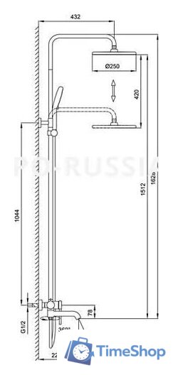 Душевая система  Gappo G2406-9 - Изображение №2 — Интернет-магазин Time-Shop