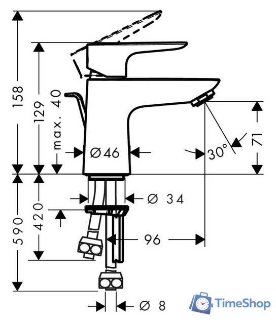 Смеситель Hansgrohe Talis E 71707000 - Изображение №4 — Интернет-магазин Time-Shop