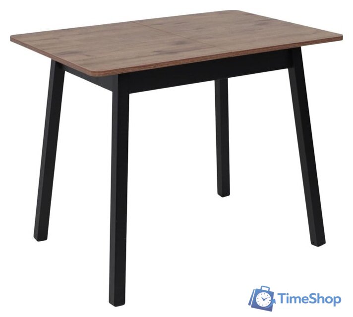 Кухонный стол Мамадома Tirk radial-94 раздвижной 94-126х64 (дуб веллингтон/черный) - Изображение №1 — Интернет-магазин Time-Shop