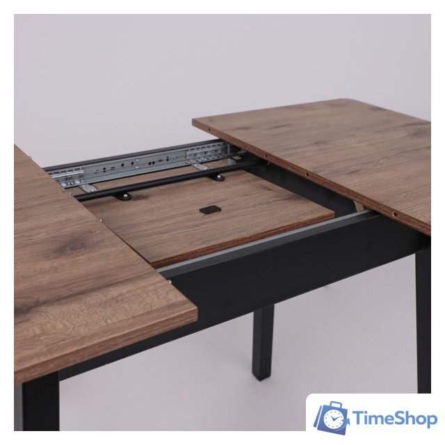 Кухонный стол Мамадома Tirk radial-94 раздвижной 94-126х64 (дуб веллингтон/черный) - Изображение №14 — Интернет-магазин Time-Shop