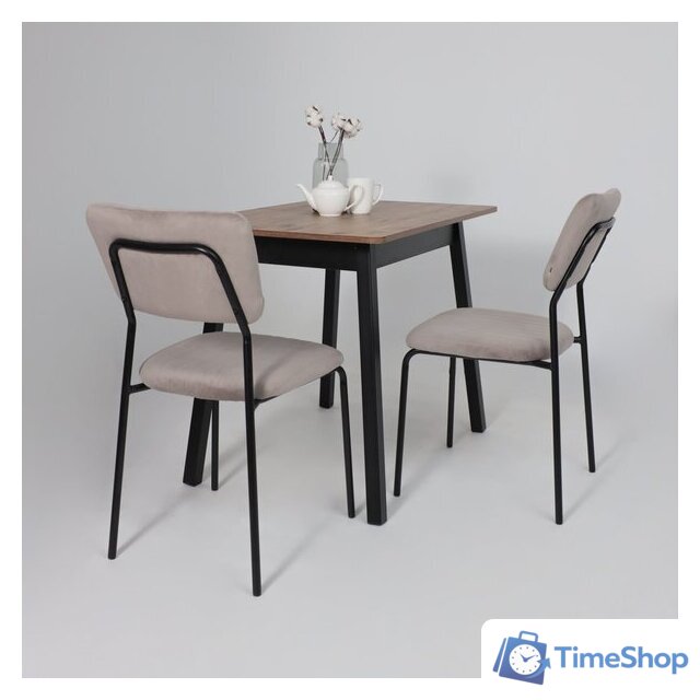 Кухонный стол Мамадома Tirk radial-94 раздвижной 94-126х64 (дуб веллингтон/черный) - Изображение №4 — Интернет-магазин Time-Shop