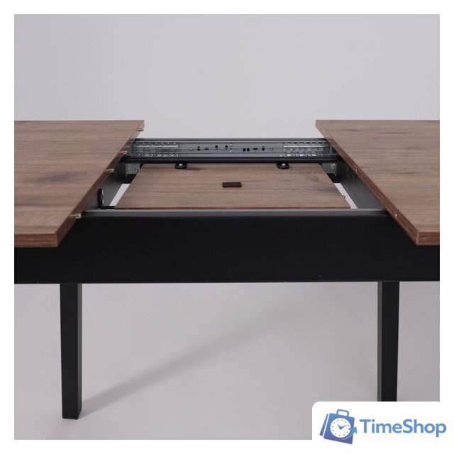 Кухонный стол Мамадома Tirk radial-94 раздвижной 94-126х64 (дуб веллингтон/черный) - Изображение №15 — Интернет-магазин Time-Shop