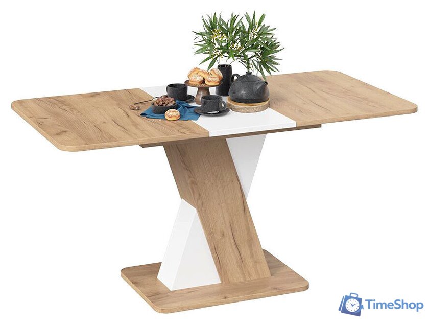 Кухонный стол Трия Люксембург тип 3 (дуб крафт золотой/белый) - Изображение №4 — Интернет-магазин Time-Shop