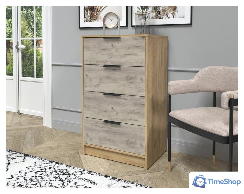 Комод Интерлиния Концепт КТ-К60 (дуб серый/дуб золотой) - Изображение №3 — Интернет-магазин Time-Shop