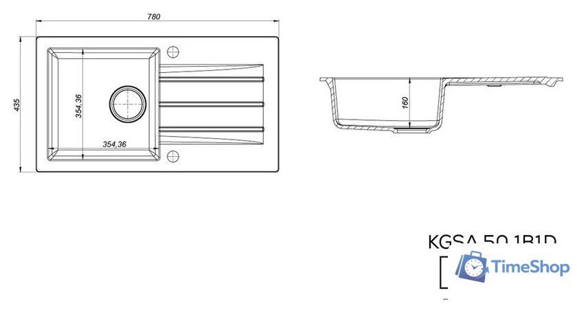 Кухонная мойка Kernau KGS A 50 1B1D Grey Metallic - Изображение №6 — Интернет-магазин Time-Shop